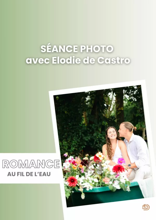 Séance photo par Elodie de Castro_Photographe ambiance chaleureuse, Amiens, amour, authenticité, couple élégant, Elodie de Castro, émotion, Hamelet, harmonie des couleurs, instant volé, Lille, lumière douce, moments complices, naturel, photographe Lille, Photographe mariage, photographie lifestyle, photographie professionnelle, photographie romantique, Picardie, regard tendre, séance couple, séance engagement, souvenir intemporel, Hortillonages, représentation de la séance photo, romance au fil de l'eau