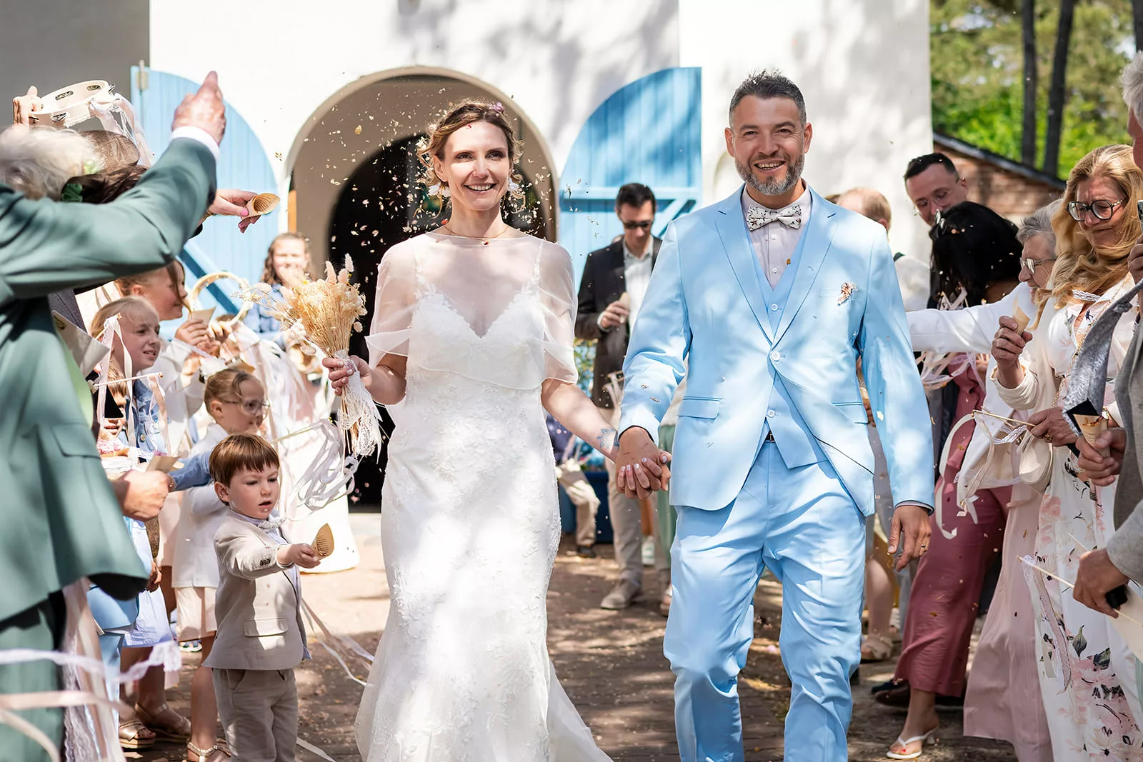 Sortie cérémonie mariage Quend — Élodie de Castro photographe Baie de Somme